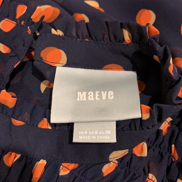 MAEVE Sheer Polka Dot Ruffle Blouse - Picture 12 of 14